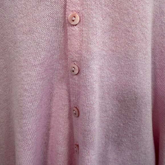 Hannah Rose Cotton & Cashmere Blend Pink Shell Buttons Wrap Shawl Scarf Cottage - Picture 4 of 6